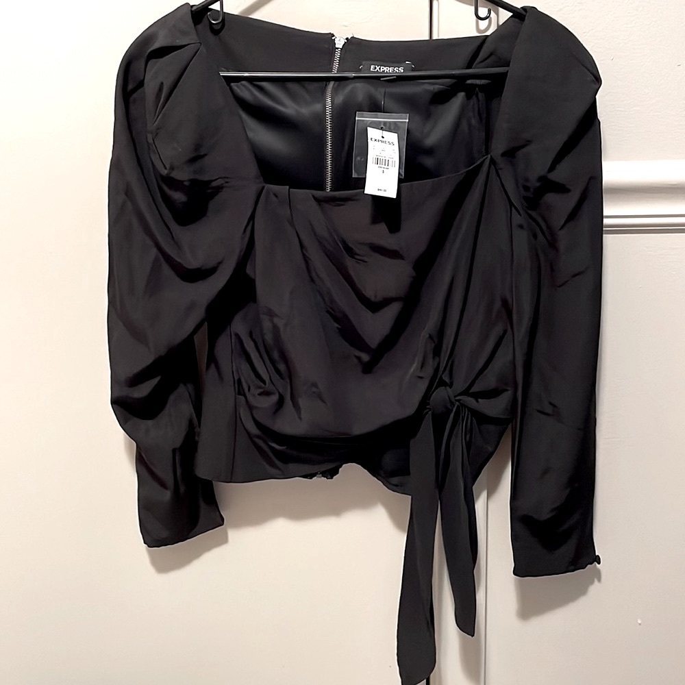Express Black SquareneckTop with Bow NEW 🏷️